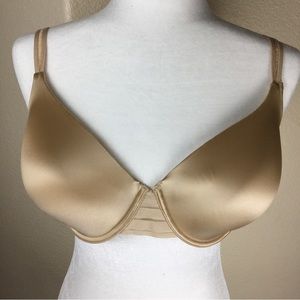 Maidenform Beige Satin T-Shirt Bra with adjustable Straps (36DD)